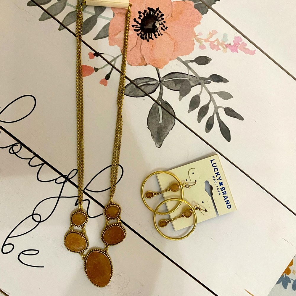 Necklace and earrings. Lucky Brand set. Never used